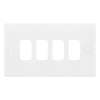 Selectric SGRID360-170 GRID360 Smooth White Moulded 4 Aperture Modular Front Plate