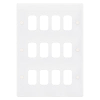 Selectric SGRID360-173 GRID360 Smooth White Moulded 12 Aperture Modular Front Plate