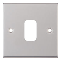 Selectric SGRID360-181 GRID360 7M-PRO 1 Aperture Modular Front Plate - Satin Chrome