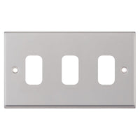 Selectric SGRID360-183 GRID360 7M-PRO 3 Aperture Modular Front Plate - Satin Chrome