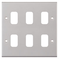 Selectric SGRID360-185 GRID360 7M-PRO 6 Aperture Modular Front Plate - Satin Chrome