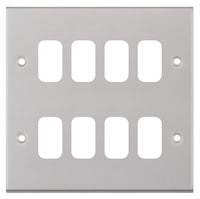 Selectric SGRID360-186 GRID360 7M-PRO 8 Aperture Modular Front Plate - Satin Chrome