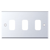 Selectric SGRID360-190 GRID360 7M-PRO 3 Aperture Modular Front Plate - Polished Chrome