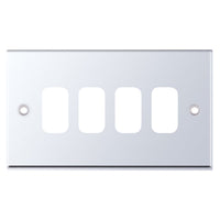 Selectric SGRID360-191 GRID360 7M-PRO 4 Aperture Modular Front Plate - Polished Chrome