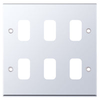 Selectric SGRID360-192 GRID360 7M-PRO 6 Aperture Modular Front Plate - Polished Chrome