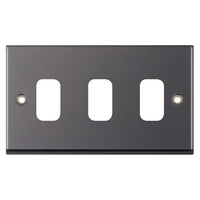 Selectric SGRID360-197 GRID360 7M-PRO 3 Aperture Modular Front Plate - Black Nickel