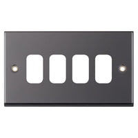 Selectric SGRID360-198 GRID360 7M-PRO 4 Aperture Modular Front Plate - Black Nickel