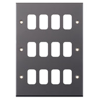 Selectric SGRID360-201 GRID360 7M-PRO 12 Aperture Modular Front Plate - Black Nickel