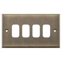 Selectric SGRID360-205 GRID360 7M-PRO 4 Aperture Modular Front Plate - Antique Brass