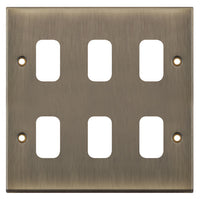 Selectric SGRID360-206 GRID360 7M-PRO 6 Aperture Modular Front Plate - Antique Brass