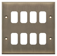 Selectric SGRID360-207 GRID360 7M-PRO 8 Aperture Modular Front Plate - Antique Brass