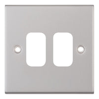 Selectric SGRID360-210 GRID360 5M 2 Aperture Modular Front Plate - Satin Chrome