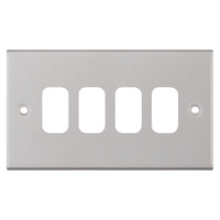 Selectric SGRID360-212 GRID360 5M 4 Aperture Modular Front Plate - Satin Chrome