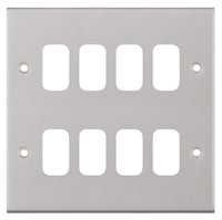 Selectric SGRID360-214 GRID360 5M 8 Aperture Modular Front Plate - Satin Chrome