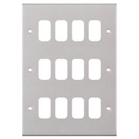 Selectric SGRID360-215 GRID360 5M 12 Aperture Modular Front Plate - Satin Chrome