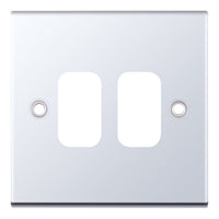 Selectric SGRID360-217 GRID360 5M 2 Aperture Modular Front Plate - Polished Chrome