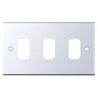 Selectric SGRID360-218 GRID360 5M 3 Aperture Modular Front Plate - Polished Chrome