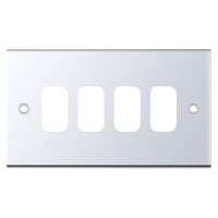 Selectric SGRID360-219 GRID360 5M 4 Aperture Modular Front Plate - Polished Chrome