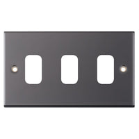 Selectric SGRID360-225 GRID360 5M 3 Aperture Modular Front Plate - Black Nickel