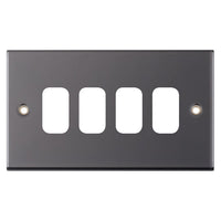Selectric SGRID360-226 GRID360 5M 4 Aperture Modular Front Plate - Black Nickel