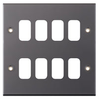 Selectric SGRID360-228 GRID360 5M 8 Aperture Modular Front Plate - Black Nickel