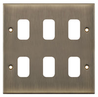 Selectric SGRID360-234 GRID360 5M 6 Aperture Modular Front Plate - Antique Brass