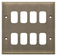 Selectric SGRID360-235 GRID360 5M 8 Aperture Modular Front Plate - Antique Brass
