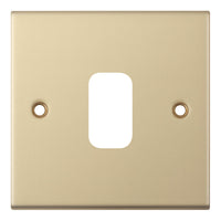 Selectric SGRID360-237 GRID360 5M 1 Aperture Modular Front Plate - Satin Brass