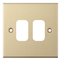 Selectric SGRID360-238 GRID360 5M 2 Aperture Modular Front Plate - Satin Brass