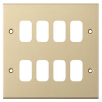 Selectric SGRID360-242 GRID360 5M 8 Aperture Modular Front Plate - Satin Brass