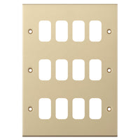 Selectric SGRID360-243 GRID360 5M 12 Aperture Modular Front Plate - Satin Brass