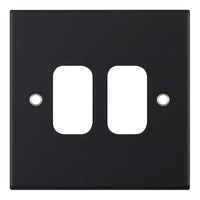 Selectric SGRID360-245 GRID360 5M 2 Aperture Modular Front Plate - Matt Black
