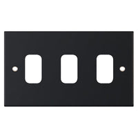 Selectric SGRID360-246 GRID360 5M 3 Aperture Modular Front Plate - Matt Black