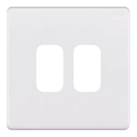 Selectric SGRID360-266 GRID360 5M-PLUS Screwless 2 Aperture Modular Front Plate - Matt White