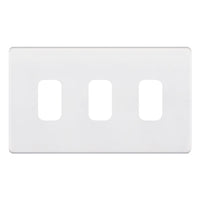 Selectric SGRID360-267 GRID360 5M-PLUS Screwless 3 Aperture Modular Front Plate - Matt White