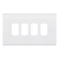 Selectric SGRID360-268 GRID360 5M-PLUS Screwless 4 Aperture Modular Front Plate - Matt White