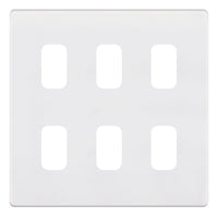 Selectric SGRID360-269 GRID360 5M-PLUS Screwless 6 Aperture Modular Front Plate - Matt White