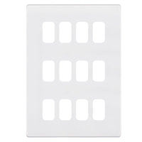 Selectric SGRID360-271 GRID360 5M-PLUS Screwless 12 Aperture Modular Front Plate - Matt White