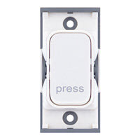 Selectric SGRID360-274 GRID360 10A Retractive Switch Module Marked “PRESS” - White Plastic, White Insert
