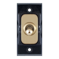 Selectric SGRID360-318 GRID360 10A Intermediate Toggle Switch Module - Satin Brass, Black Insert