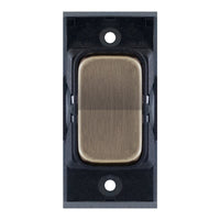 Selectric SGRID360-407 GRID360 20A SP 2 Way Centre Off Retractive Switch Module - Antique Brass, Black Insert