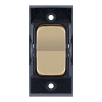 Selectric SGRID360-408 GRID360 20A SP 2 Way Centre Off Retractive Switch Module - Satin Brass, Black Insert