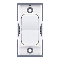 Selectric SGRID360-410 GRID360 20A SP 2 Way Centre Off Retractive Switch Module - Matt White, White Insert