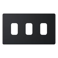 Selectric SGRID360-422 GRID360 5M-PLUS Screwless 3 Aperture Modular Front Plate - Matt Black