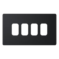 Selectric SGRID360-423 GRID360 5M-PLUS Screwless 4 Aperture Modular Front Plate - Matt Black