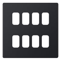 Selectric SGRID360-425 GRID360 5M-PLUS Screwless 8 Aperture Modular Front Plate - Matt Black