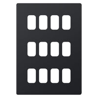 Selectric SGRID360-426 GRID360 5M-PLUS Screwless 12 Aperture Modular Front Plate - Matt Black