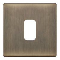 Selectric SGRID360-427 GRID360 5M-PLUS Screwless 1 Aperture Modular Front Plate - Antique Brass