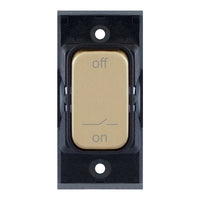 Selectric SGRID360-453 GRID360 10A Fan Isolator Switch Module - Satin Brass, Black Insert