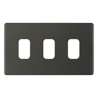 Selectric SGRID360-484 GRID360 5M-PLUS Screwless 3 Aperture Modular Front Plate - Dark Bronze